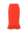 Altuzarra Gwendolyn Ribbed-knit Midi Skirt In Orange