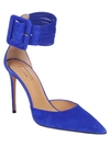 Aquazzura Casablanca Suede Stiletto Pumps In Blue Bell