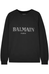 BALMAIN PRINTED FRENCH COTTON-TERRY SWEATSHIRT