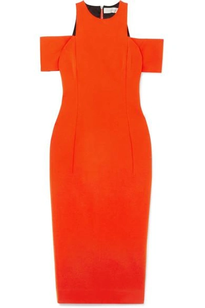 Victoria Beckham Cold-shoulder Jersey Dress In Sunset