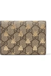 GUCCI GG SUPREME PRINTED COATED-CANVAS AND LEATHER WALLET