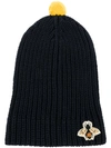 GUCCI GUCCI BEE EMBROIDERED POM POM HAT - BLUE,4981224G11612555097