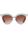 GUCCI Cat eye acetate sunglasses with pearls,491440J074012591394