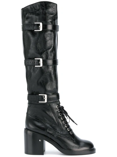 Laurence Dacade Buckled Knee High Boots In Black