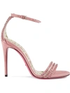 Gucci Ilse Crystal-embellished Ankle-wrap Sandal In Pink