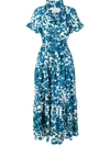 La Doublej Lilium Printed Dress In Lilium Blu