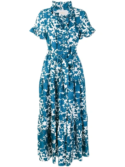 La Doublej Lilium Printed Dress In Lilium Blu