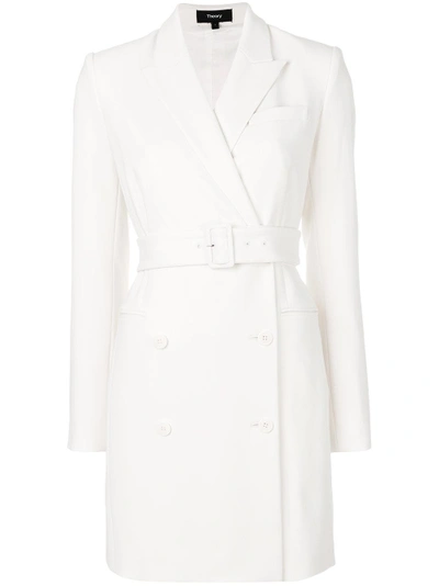 Theory Wrap Coat Dress - White