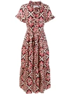 LA DOUBLEJ SEIDENKLEID MIT "PALAZZO ROSA"-PRINT,DRE0017SIL00112543478