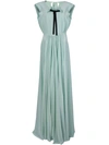 ROCHAS PLEATED FRONT GOWN WITH PUSSY BOW,ROPM510365RM28010012579344