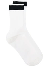 Valentino Striped-ankle Ribbed Silk-blend Socks In 0n0