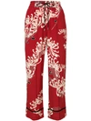 MCQ BY ALEXANDER MCQUEEN MCQ ALEXANDER MCQUEEN FLORAL PRINT CROPPED TROUSERS - RED,496315RKB0212540933