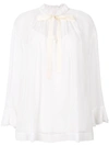 SEE BY CHLOÉ PUSSY BOW GATHERED BLOUSE,CHS18SHT2403312581818