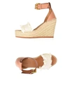 SEE BY CHLOÉ SEE BY CHLOÉ WOMAN SANDALS IVORY SIZE 10 TEXTILE FIBERS, CALFSKIN,11380350XL 13