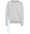 Stella Mccartney Tie-side Cotton-blend Sweatshirt In Grey
