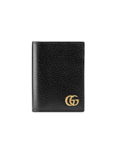 Gucci Gg Marmont Leather Long Wallet In Black