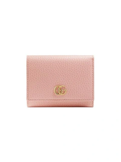 Gucci Gg Marmont翻盖设计钱包 In Pink