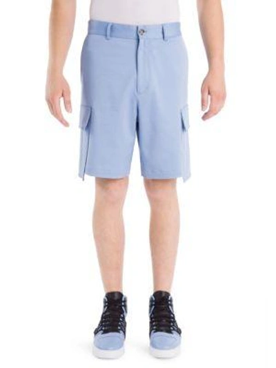 Versace Oversized-pocket Cargo Shorts In Sky Blue