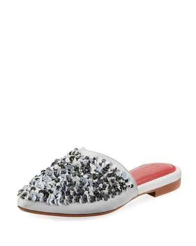 Zyne Mercure Sequined Satin Mule Slide