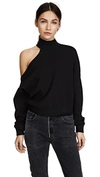 ALICE AND OLIVIA FINNIGAN ONE SHOULDER SLOUCHY PULLOVER