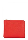 PAUL SMITH RED GRAINED LEATHER WALLET