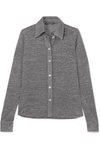Alexa Chung Metallic Stretch-knit Top In Silver