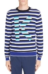 KENZO LARGE K STRIPE SWEATER,F855PU2103LB