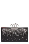 ALEXANDER MCQUEEN STUDDED KNUCKLE CLASP LEATHER CLUTCH,5705821AC8Y