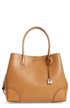 MICHAEL KORS LARGE MERCER LEATHER TOTE - BROWN,30H7GZ5T7A