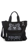 KENZO MINI KANVAS EMBROIDERED TIGER TOTE - BLACK,F855SF304F20