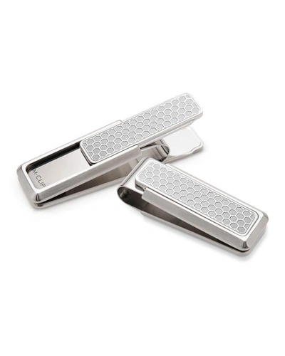 M Clip Honeycomb Etched Stainless Steel Money Clip
