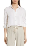 Vince Slim Silk Blouse In White