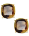 Kate Spade Small Square Stud Earrings In Tortoise