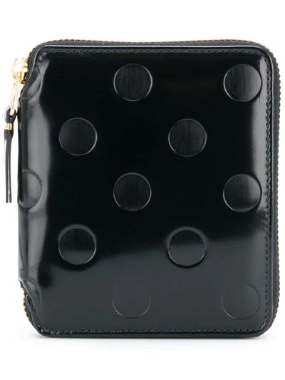 Comme Des Garçons Dot Detail Zipped Wallet In Black