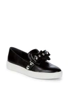 MICHAEL KORS Val Studded Leather Slip-On Sneakers,0400096879356