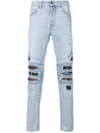 MARCELO BURLON COUNTY OF MILAN SNAKES BIKER JEANS,CMYA004S18701173688812580387