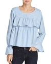 JOIE ADOTTE RUFFLED BELL-SLEEVE TOP,17-5-001077-TP00905