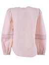 TORY BURCH COTTON BLOUSE WITH LACE INSERTS,10156873