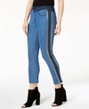 DKNY MIXED-DENIM CROPPED JEANS