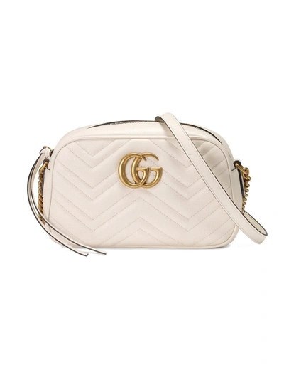 Gucci Gg Marmont Small Shoulder Bag In White