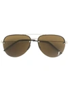 SAINT LAURENT SAINT LAURENT EYEWEAR LOGO AVIATOR SUNGLASSES - BROWN,CLASSIC11M12574489