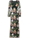 BADGLEY MISCHKA FLORAL BALLOON SLEEVE MAXI DRESS,EG234512570210