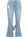 SJYP BOW DETAIL HIGH RISE FLARED JEANS,PWMS1DP1090012545044