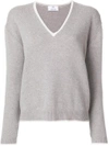 ALLUDE ALLUDE V-NECK PULLOVER - GREY,18206101012588750