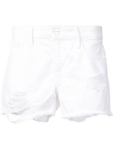 Frame White Denim 'le Grand Garçon' Shorts
