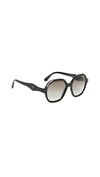Prada Heritage Angled Butterfly Sunglasses In Black/grey