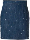 MIU MIU embellished denim mini skirt,GWD1151P0M12547877