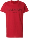 BALMAIN BALMAIN LOGO-PRINT T-SHIRT - RED,S8H8601I15812581794