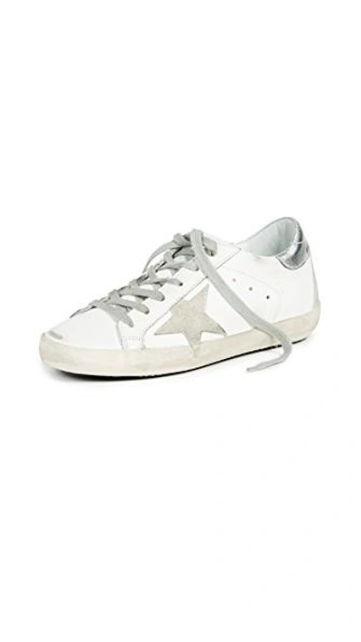 Golden Goose Superstar Sneakers In White/silver