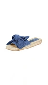 JEFFREY CAMPBELL DENIM BOW SLIDES